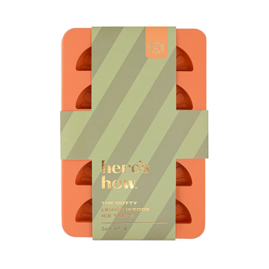 The Dotty Citrus Wedge Ice Trays - Set Of 2 Orange + Blush Pink